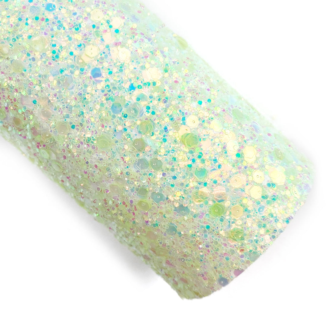 Honeydew Girly Glitter Faux Leather Sheets