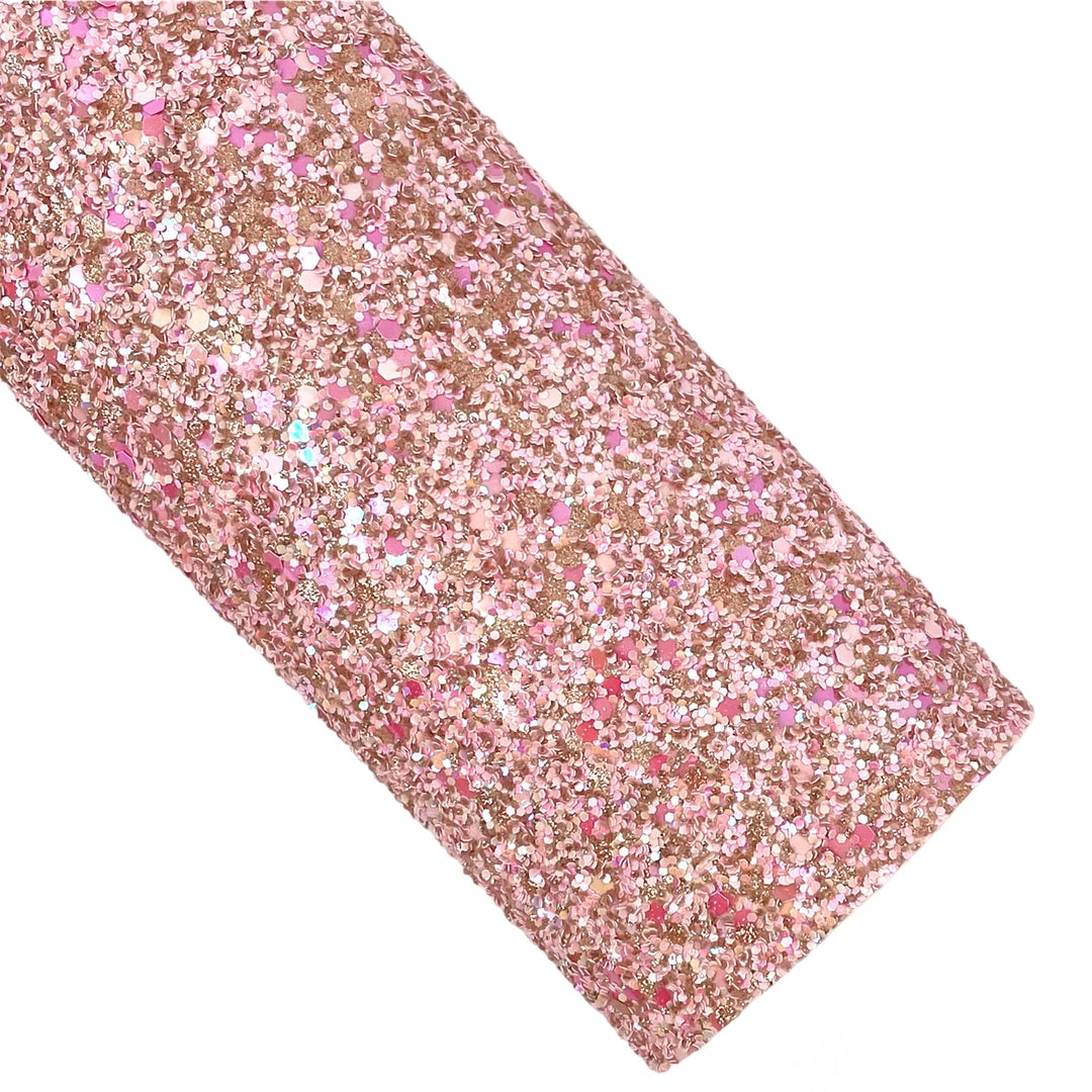 Loving Rose Gold Iridescent Glitter Faux Leather Sheets