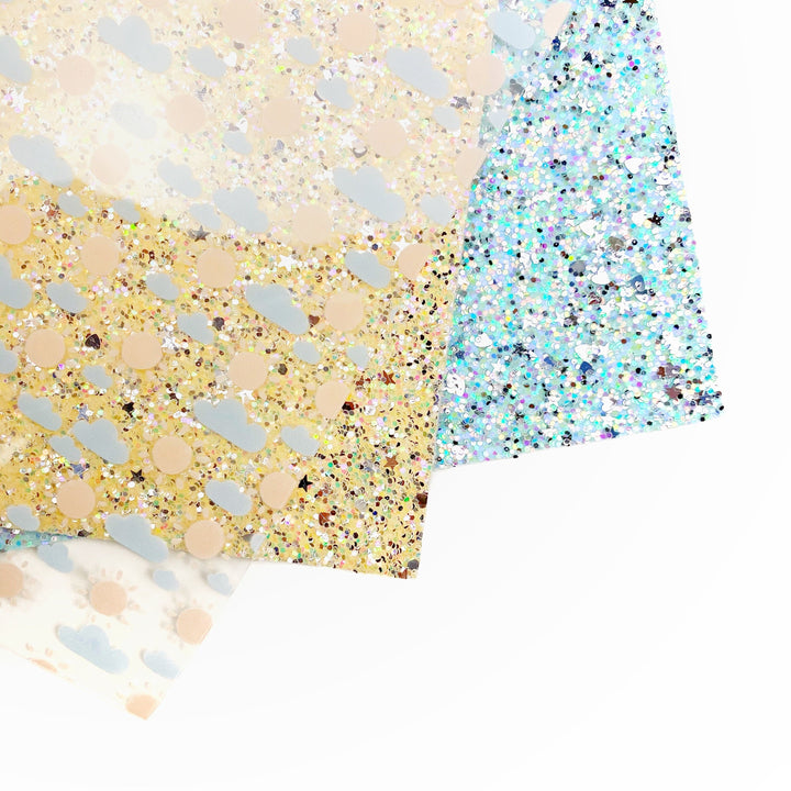 Pale Friendship Glitter Faux Leather Sheets