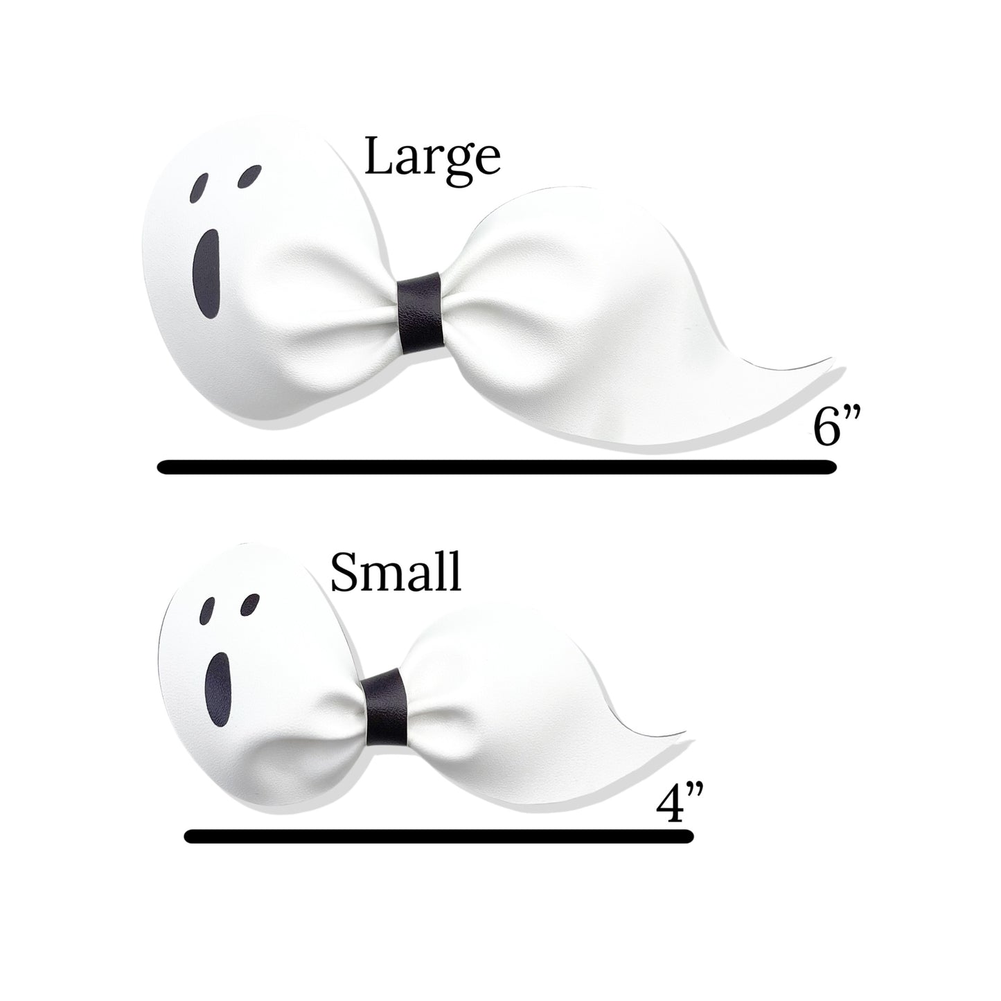 Ghost Halloween Faux Leather DIY Hair Bows & Craft Cutouts - PIPS EXCLUSIVE