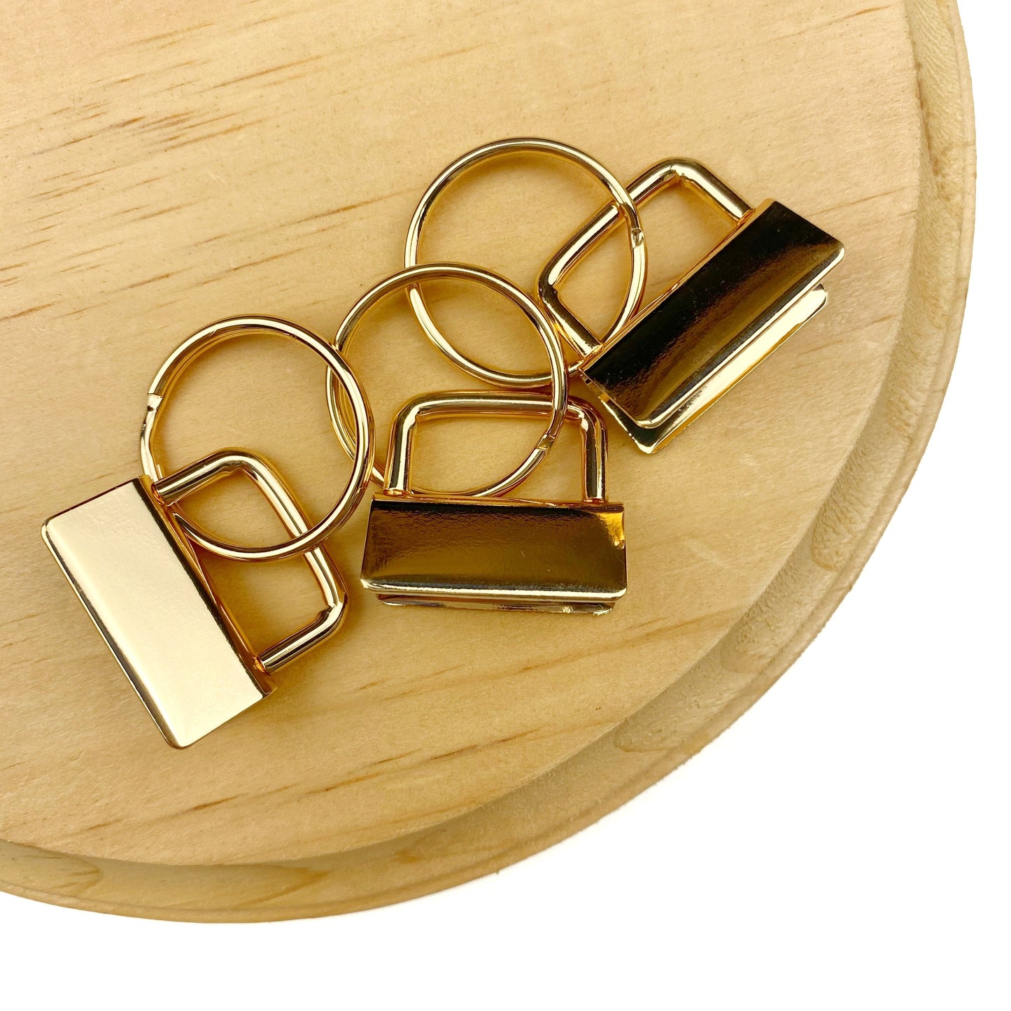 Set of 3 - 1" Gold Key Fob Hardware