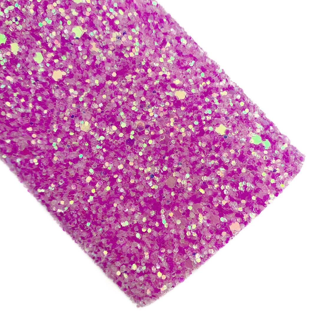 Electric Purple Glitter Faux Leather Sheets