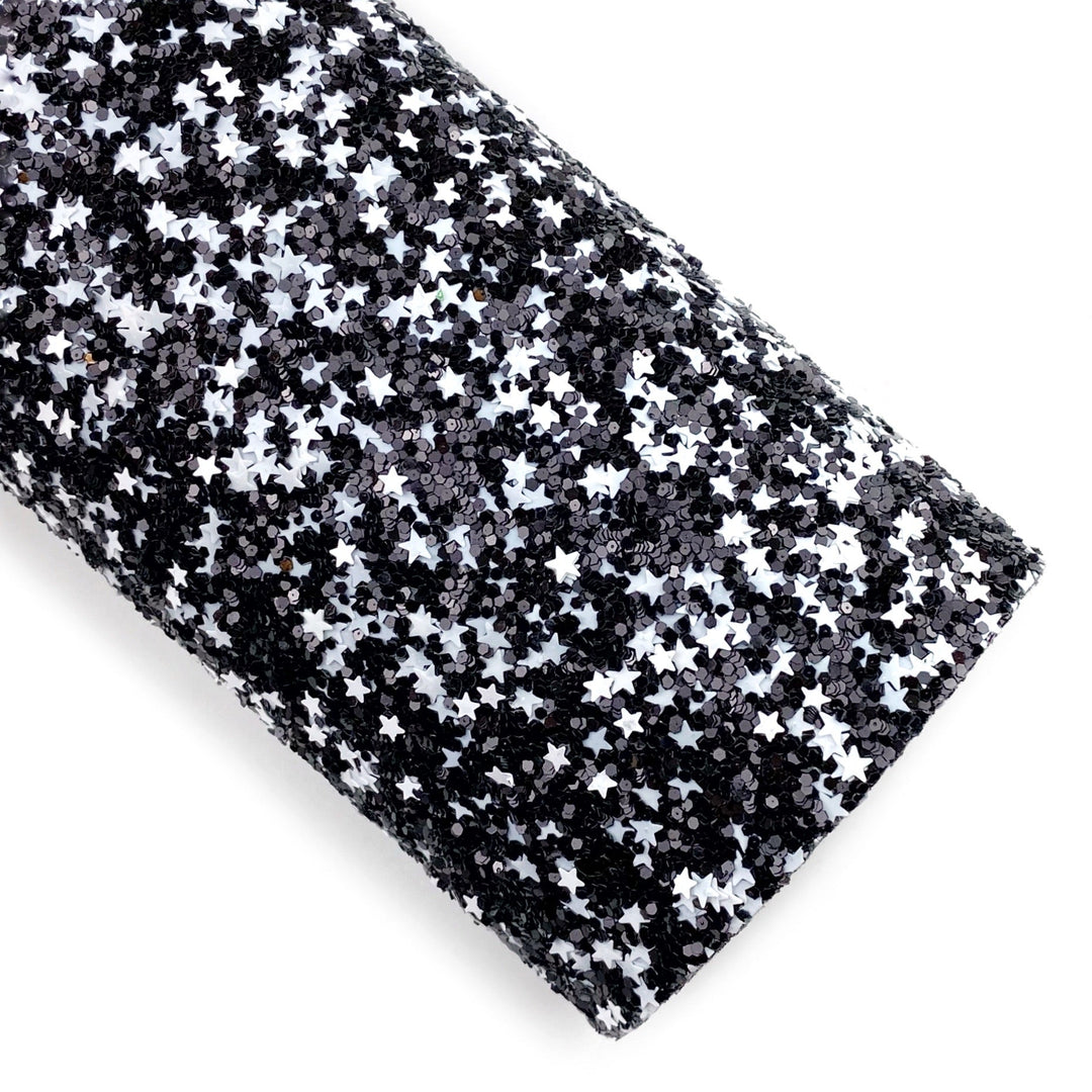 Galaxy in Her Eyes Star Chunky Glitter Faux Leather Sheets