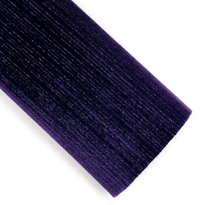 Aubergine Pinstripe Velvet Vegan Leather Sheets