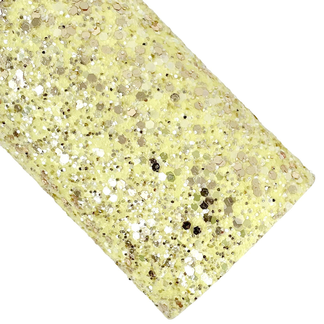 Sunshine Gold Glitter Faux Leather Sheets