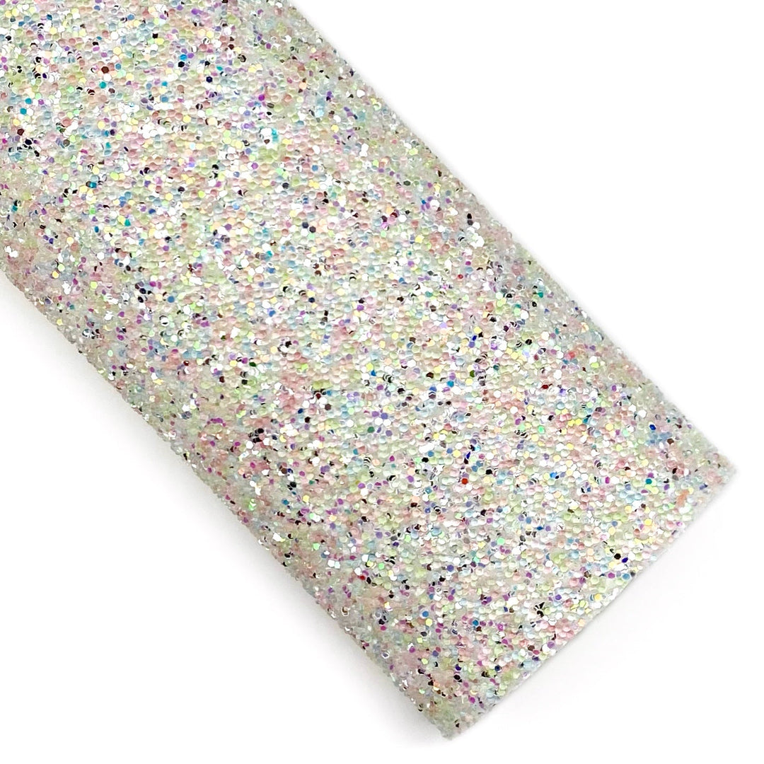 Clear Pearled Globe Glitter Faux Leather Sheets