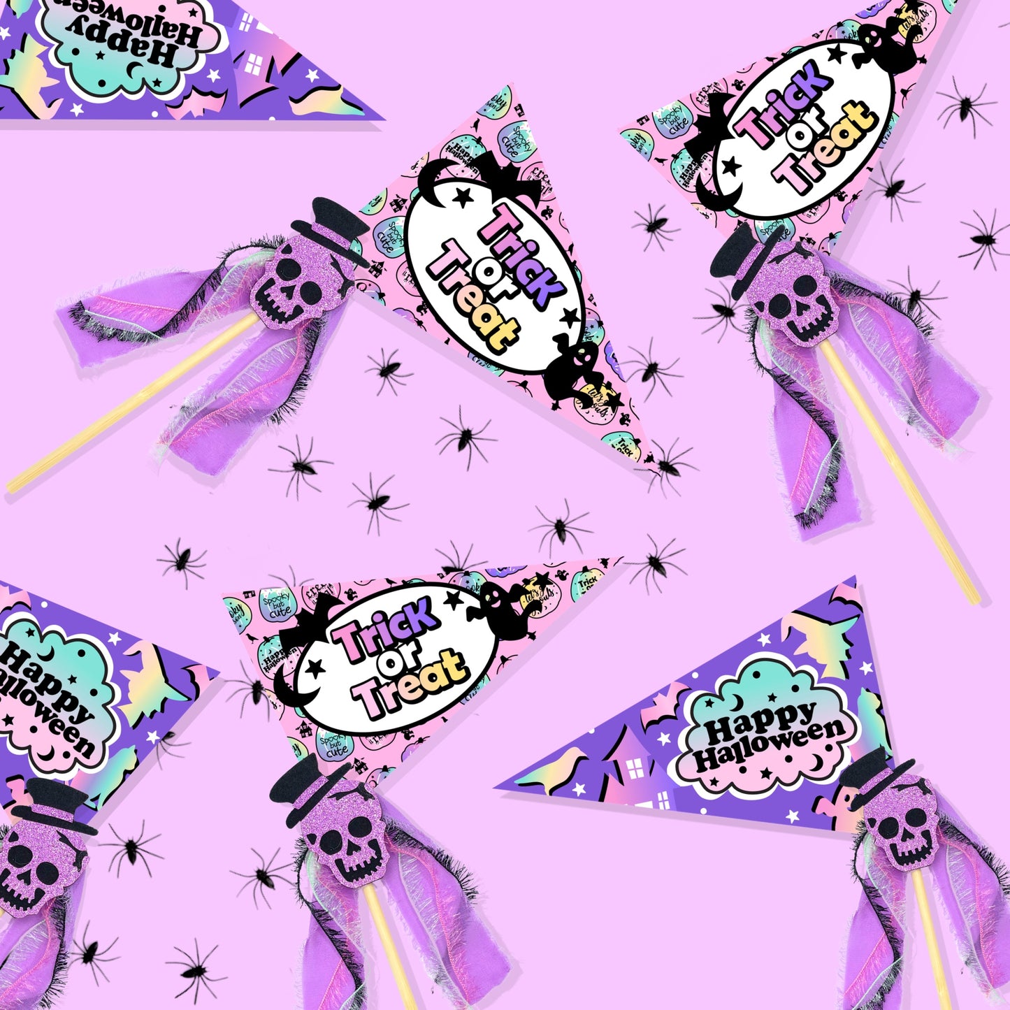 Pastel Halloween Pennant Flags