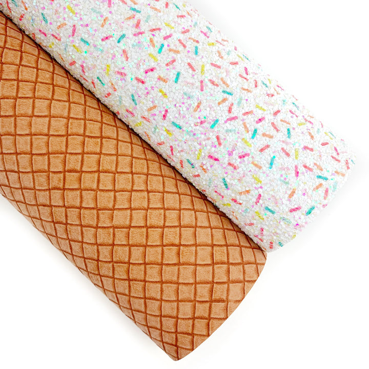 Waffle Cone Embossed Vegan Leather Sheets