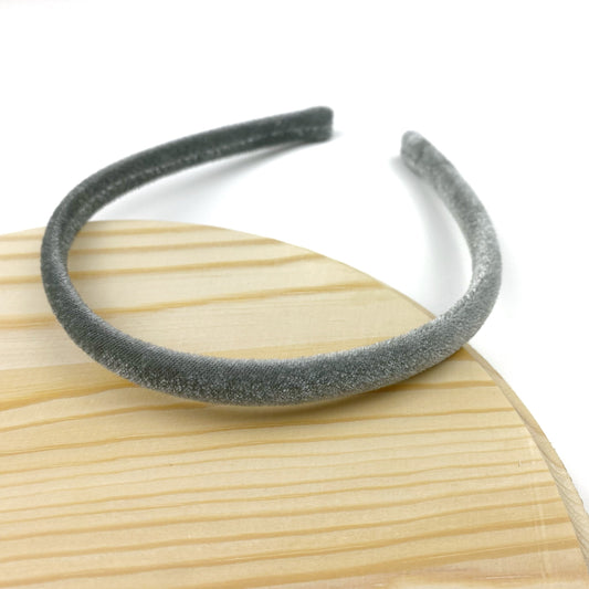 Cool Grey Velvet Thin Wholesale Headband