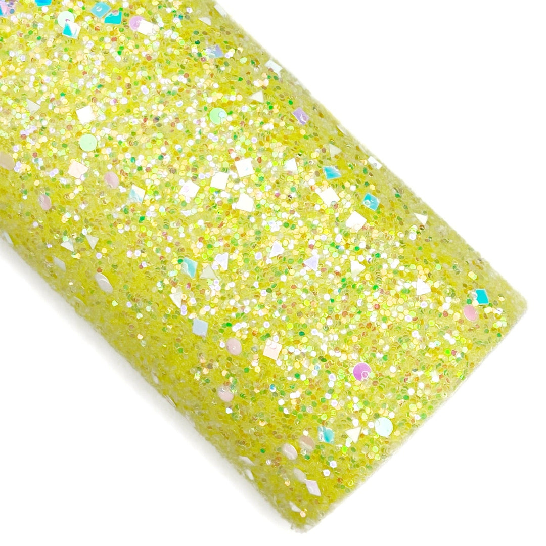 Sunny Day Dazzling Geometric Chunky Glitter Faux Leather Sheets