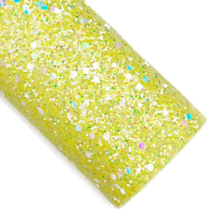 Sunny Day Dazzling Geometric Chunky Glitter Faux Leather Sheets