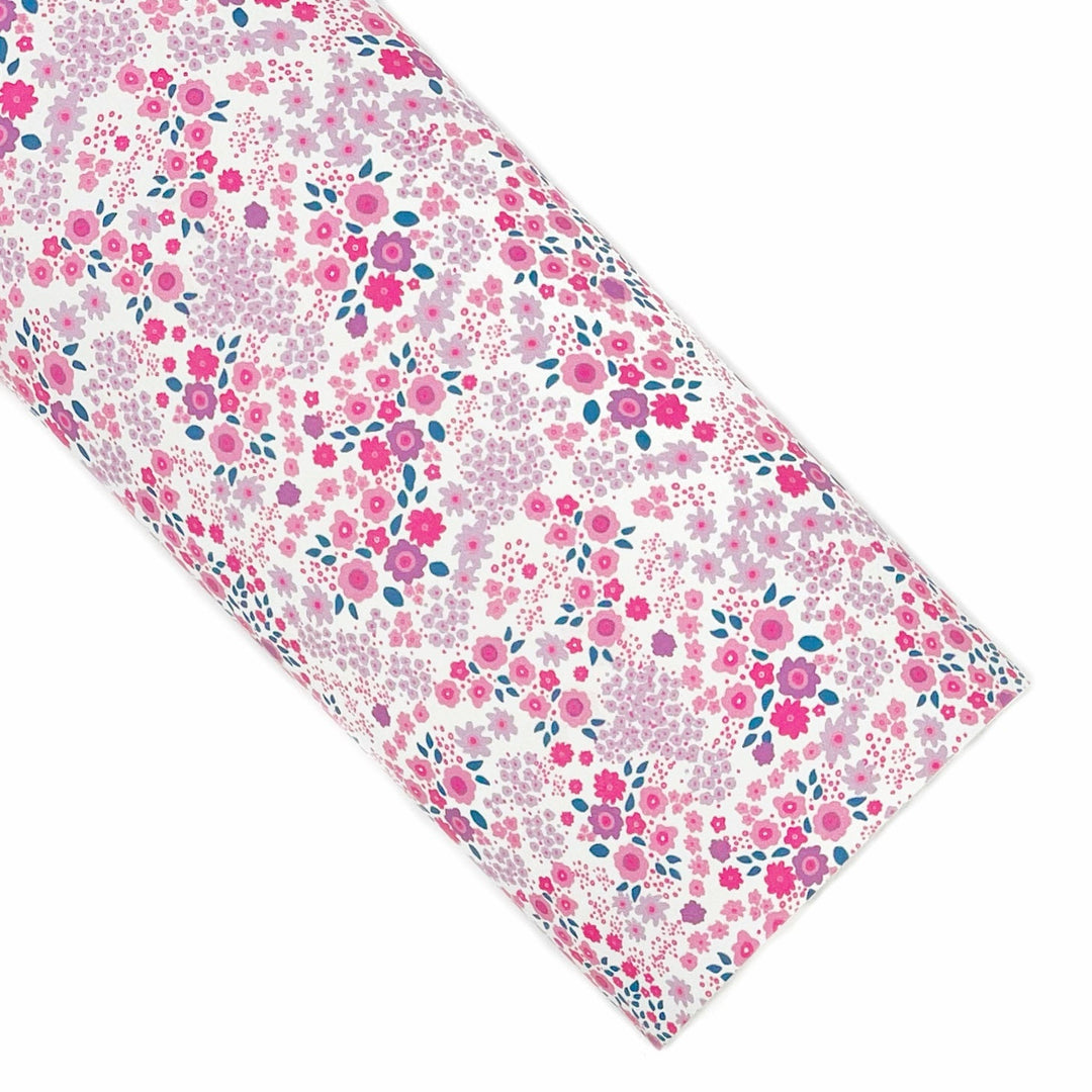 Pink Ditzy Floral Vegan Leather