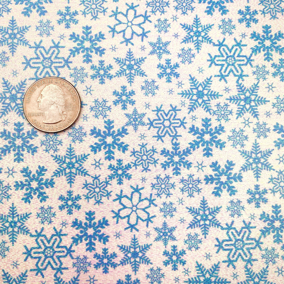 Blue Snowflake Tulle Glitter Sheet