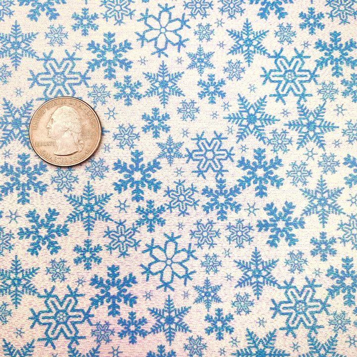 Blue Snowflake Tulle Glitter Sheet