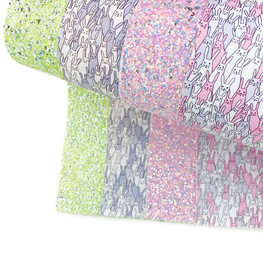 Limeade Sequins Chunky Glitter Faux Leather Sheets