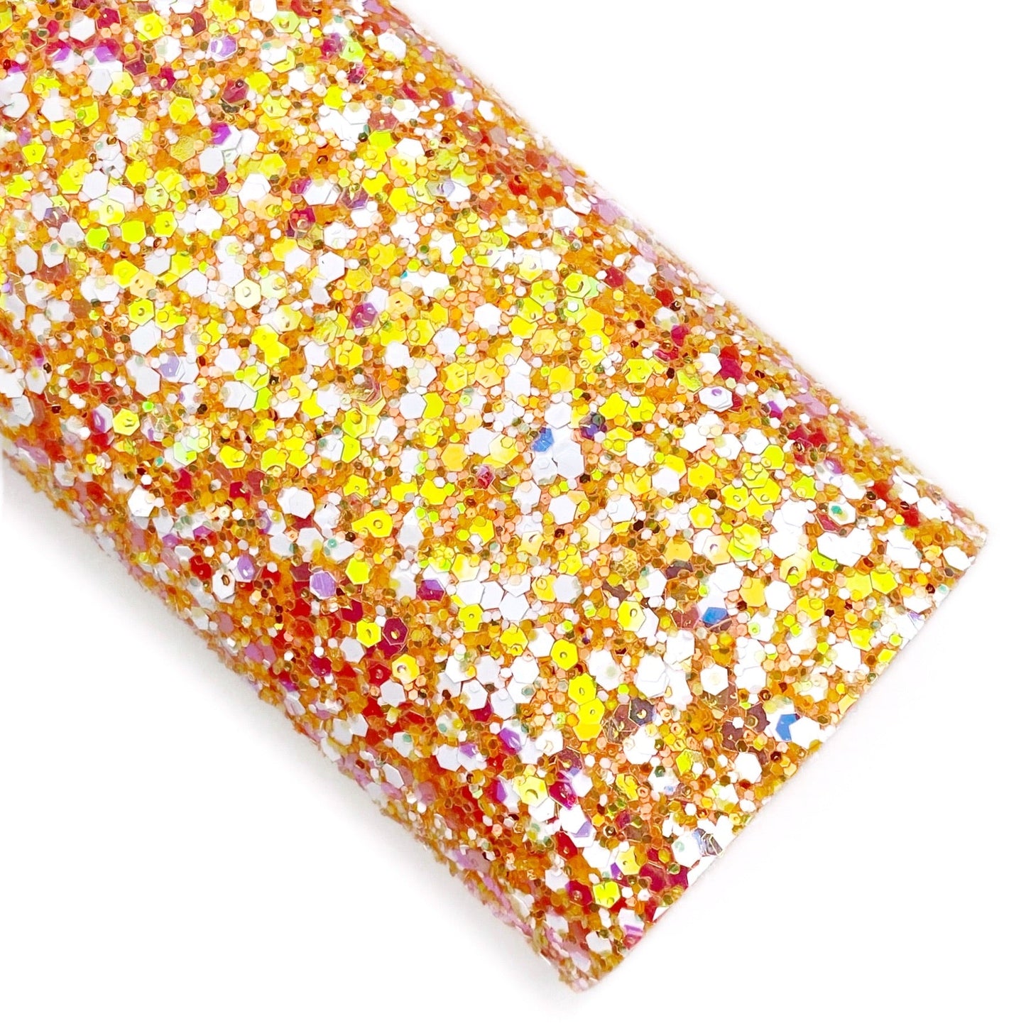 Orange Polka Dot Glitter Faux Leather Sheets