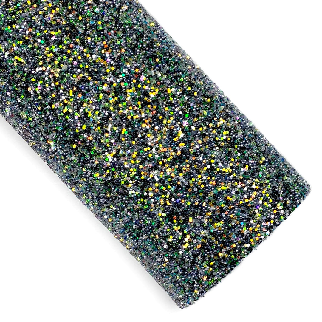 Midnight Jungle Pearled Chunky Glow in the Dark Glitter Faux Leather Sheets