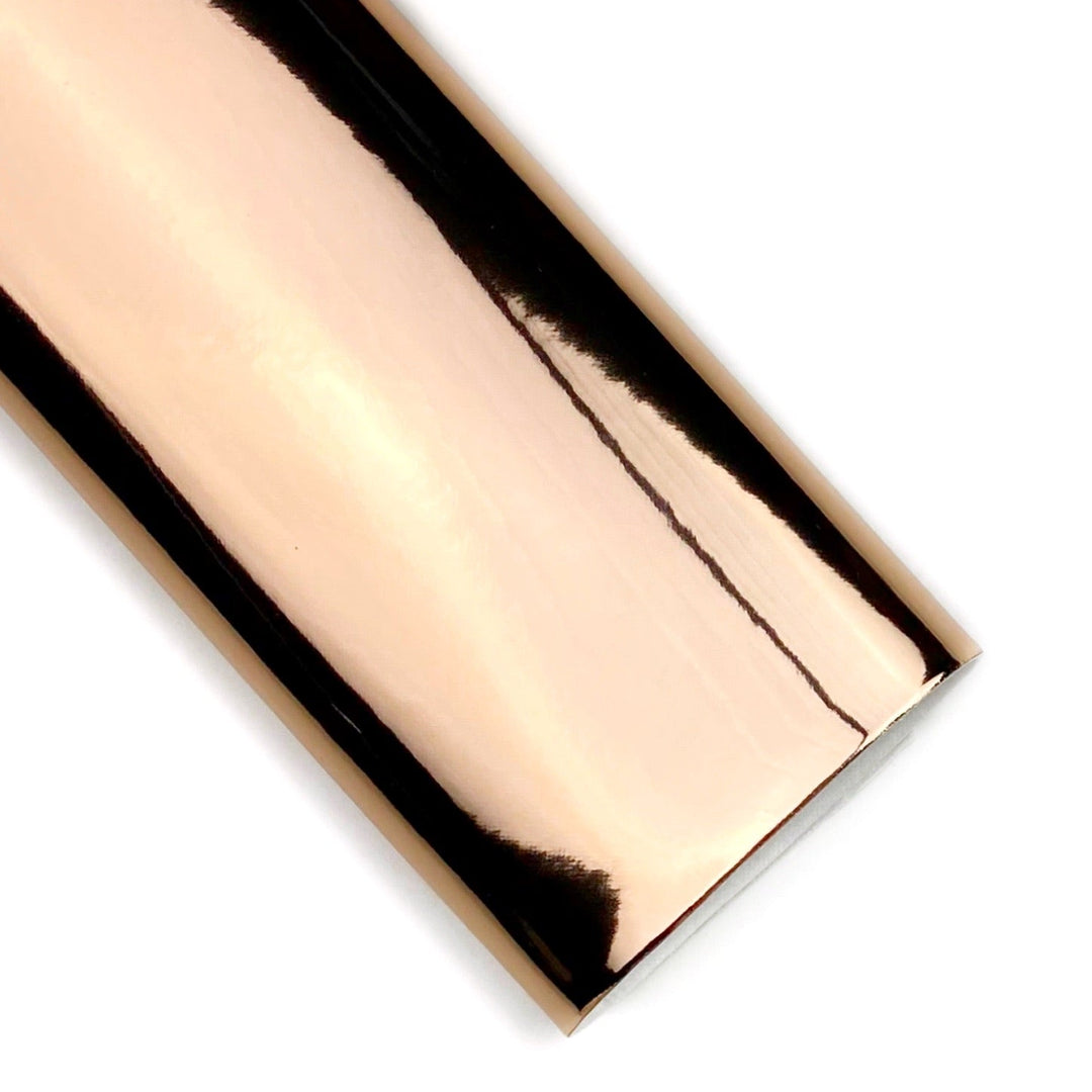 Rose Gold Mirror Patent Vegan Leather Sheets