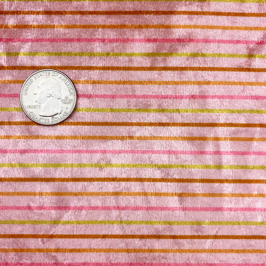 Pink Autumn Pinstripe Velvet Vegan Leather Sheets