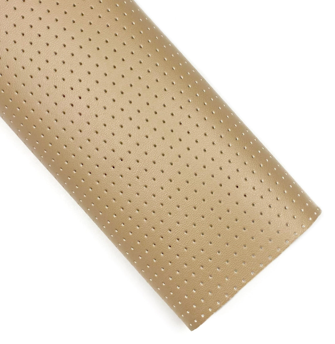 Latte Perforated Vegan Leather Sheets