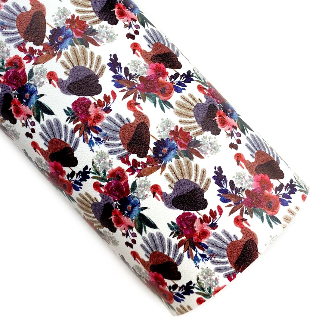 Autumn Turkey Floral Vegan Leather