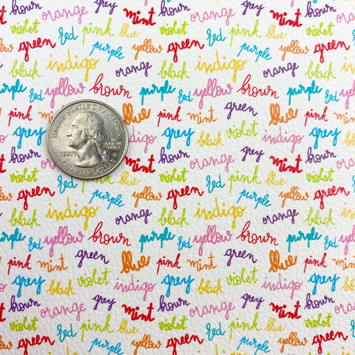 Cursive Colors Pebbled Custom Print