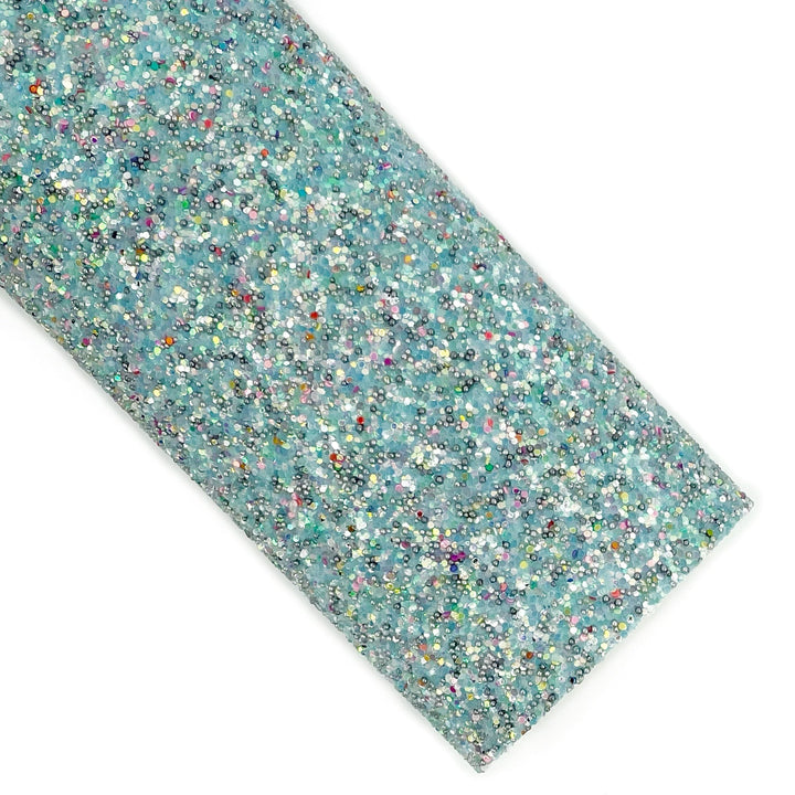 Light Blue Pearled Globe Glow in the Dark Glitter Faux Leather Sheets