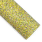 Yellow Pearled Globe Glow in the Dark Glitter Faux Leather Sheets