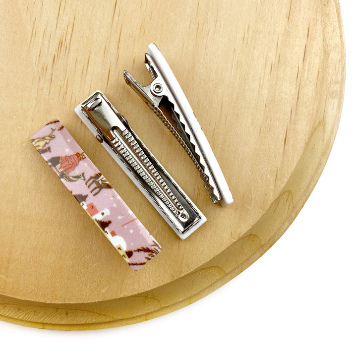 Pink Vintage Bethlehem Acrylic Alligator Hair Clips
