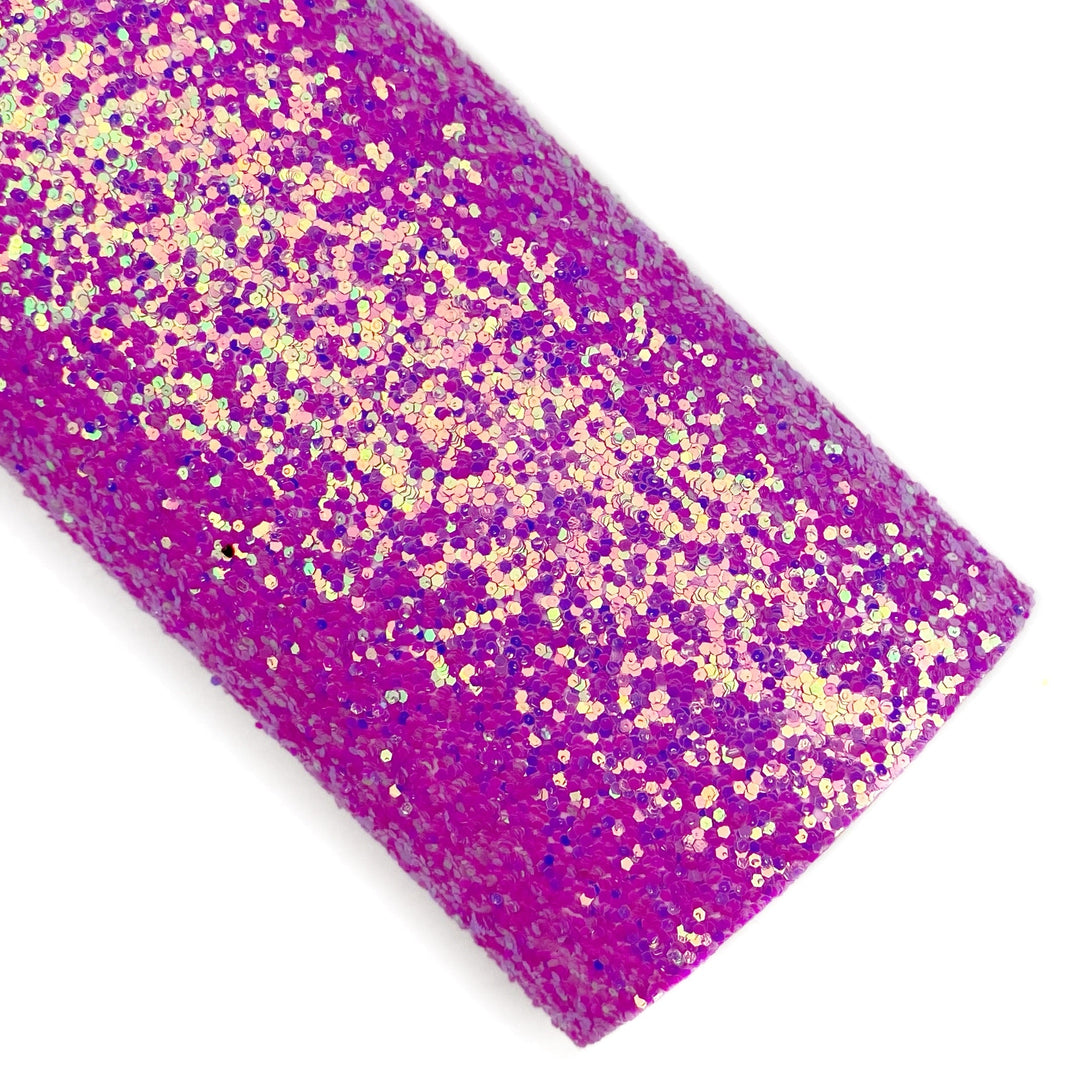 Bittersweet Purple Two-Tone Iridescent Chunky Glitter Faux Leather Sheets