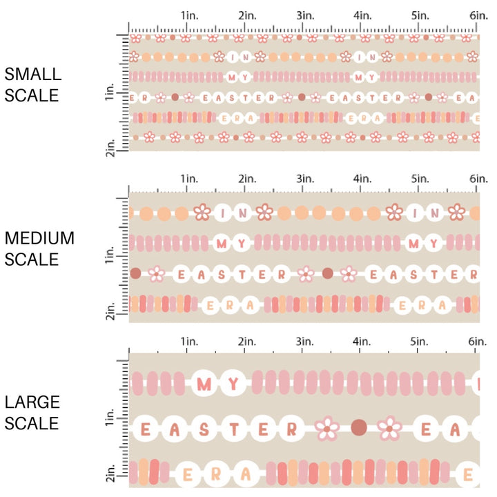 This Easter themed fabric by the yard features floral friendship bracelets. This fun pattern fabric can be used for all your sewing and crafting needs!