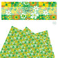 These St. Patrick's Day pattern themed faux leather sheets contain the following design elements: yellow, orange, white, and dark green flowers on green. Our CPSIA compliant faux leather sheets or rolls can be used for all types of crafting projects.