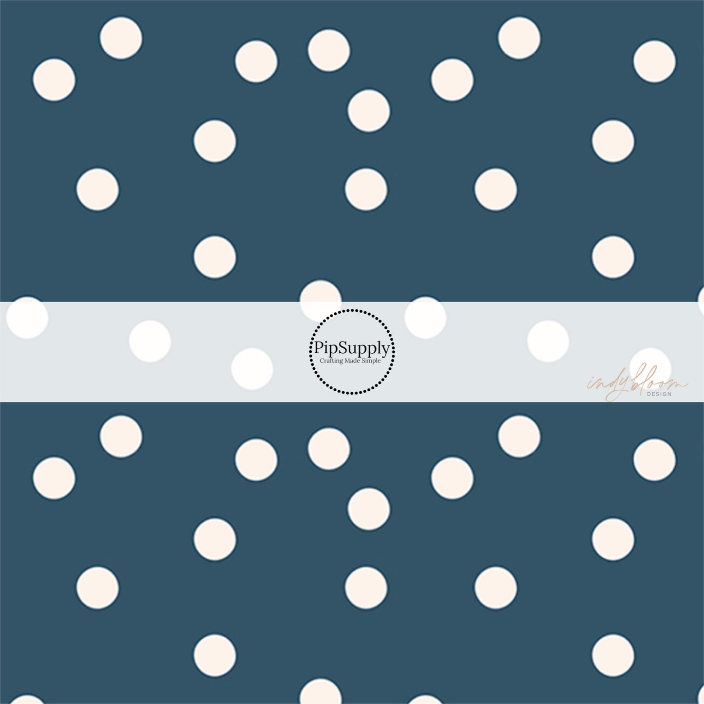 These dot themed fabric by the yard features small white dots on dark blue. This fun dotted themed fabric can be used for all your sewing and crafting needs! 