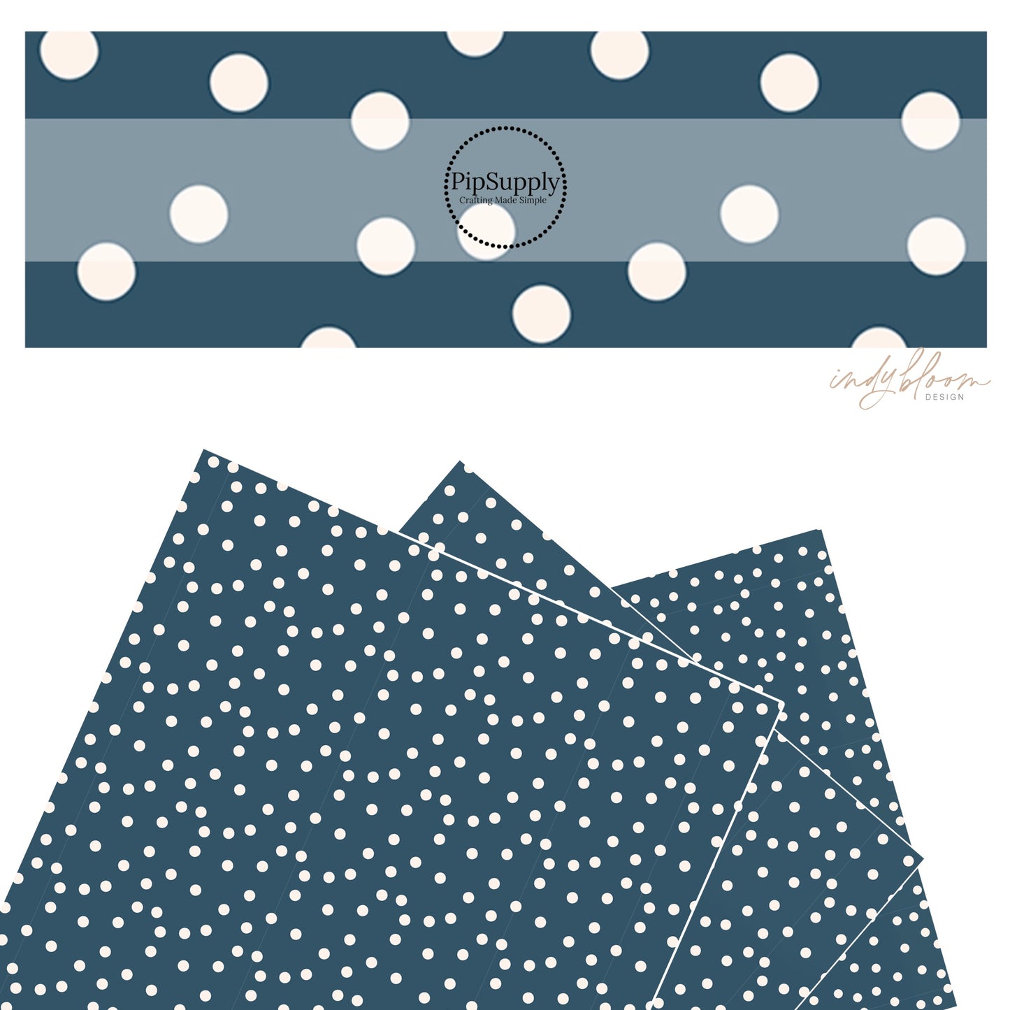 These dot themed faux leather sheets contain the following design elements: small white dots on dark blue. Our CPSIA compliant faux leather sheets or rolls can be used for all types of crafting projects.