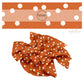 These dot themed no sew bow strips can be easily tied and attached to a clip for a finished hair bow. These fun dot bow strips are great for personal use or to sell. The bow stripes features small white dots on orange.