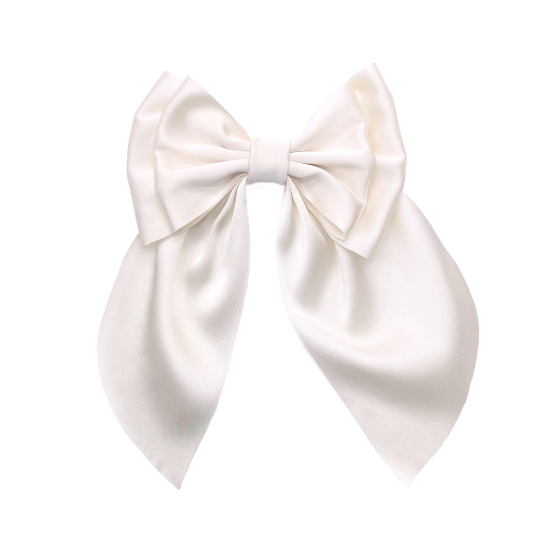 These solid satin pre-cut tied bows are ready to package and resell to your customers no sewing or measuring necessary! These hair bows come with a alligator clip already attached.