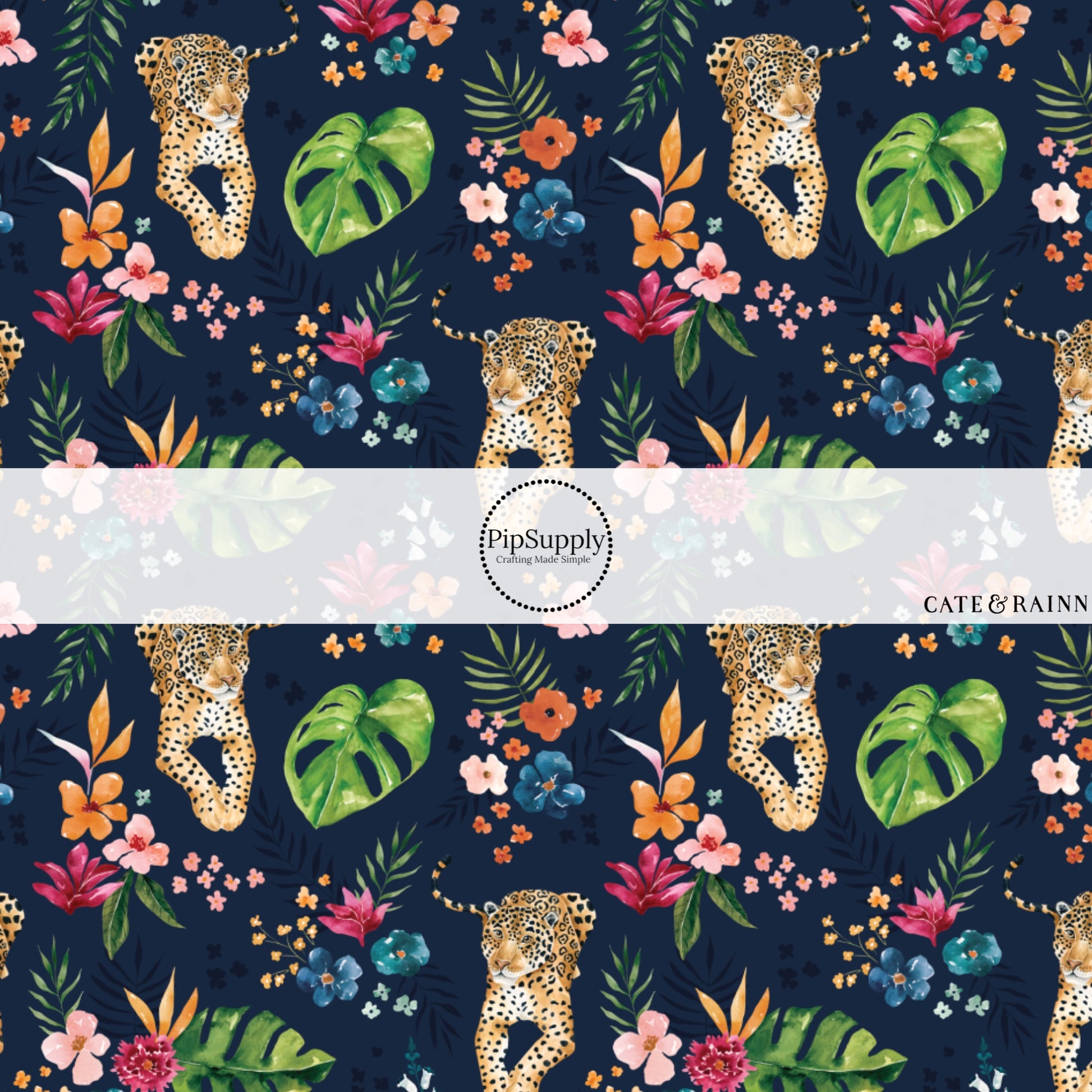 These jungle pattern faux leather sheets contain the following design elements: tropical jaguars. Our CPSIA compliant faux leather sheets or rolls can be used for all types of crafting projects.