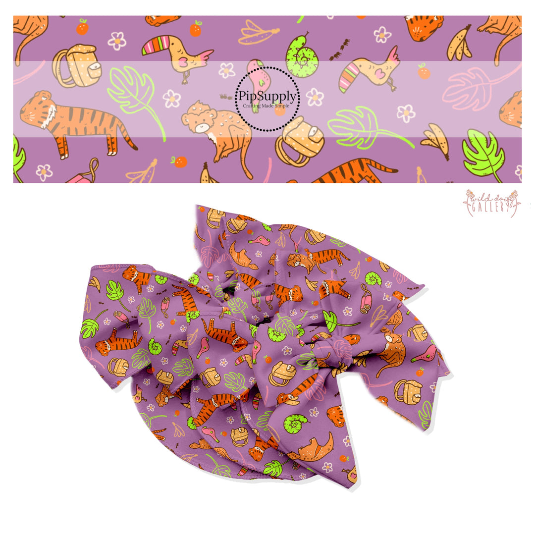 Wild Things Purple Hair Bow Strips