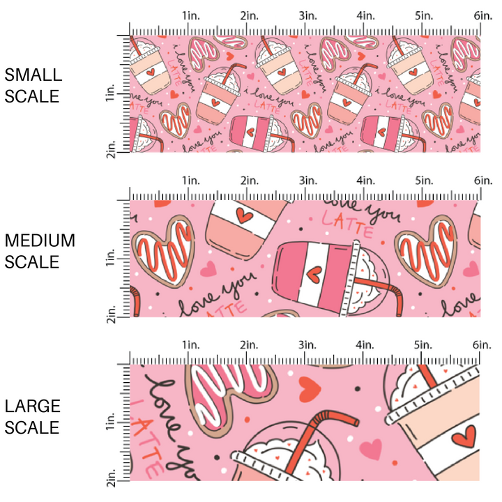 Valentine's Day Themed Drinks and Cookies on Pink Fabric by the Yard scaled image guide.