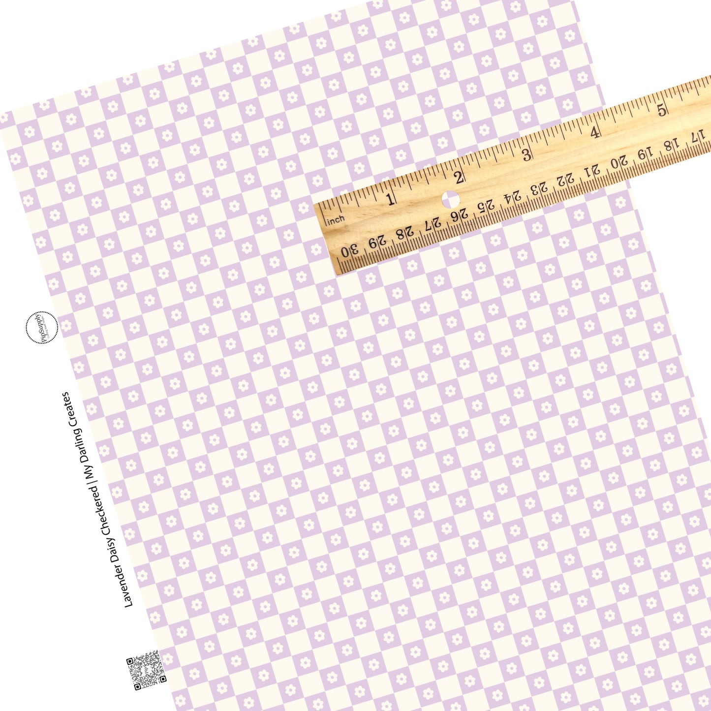 These spring pattern themed faux leather sheets contain the following design elements: lavender and cream checkered pattern with small daisies. Our CPSIA compliant faux leather sheets or rolls can be used for all types of crafting projects.