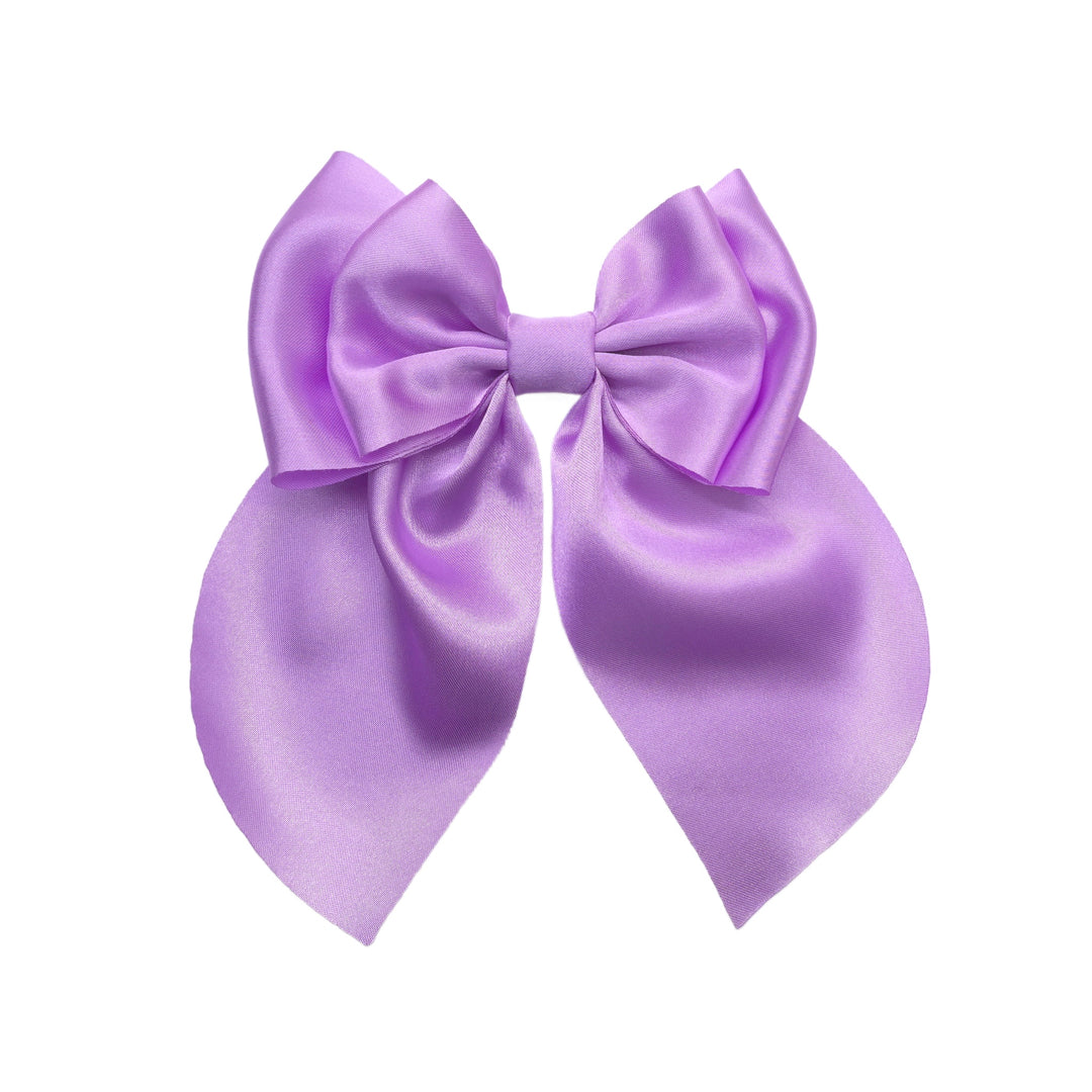 These solid satin pre-cut tied bows are ready to package and resell to your customers no sewing or measuring necessary! These hair bows come with a alligator clip already attached.