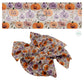 Embroidered purple and orange pumpkins hair bow strips