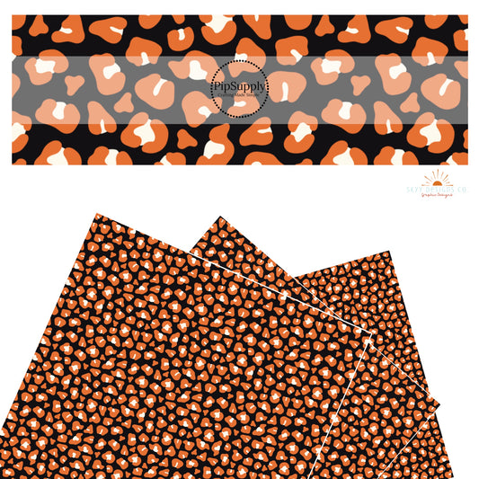 Orange and Black Leopard Faux Leather Sheets