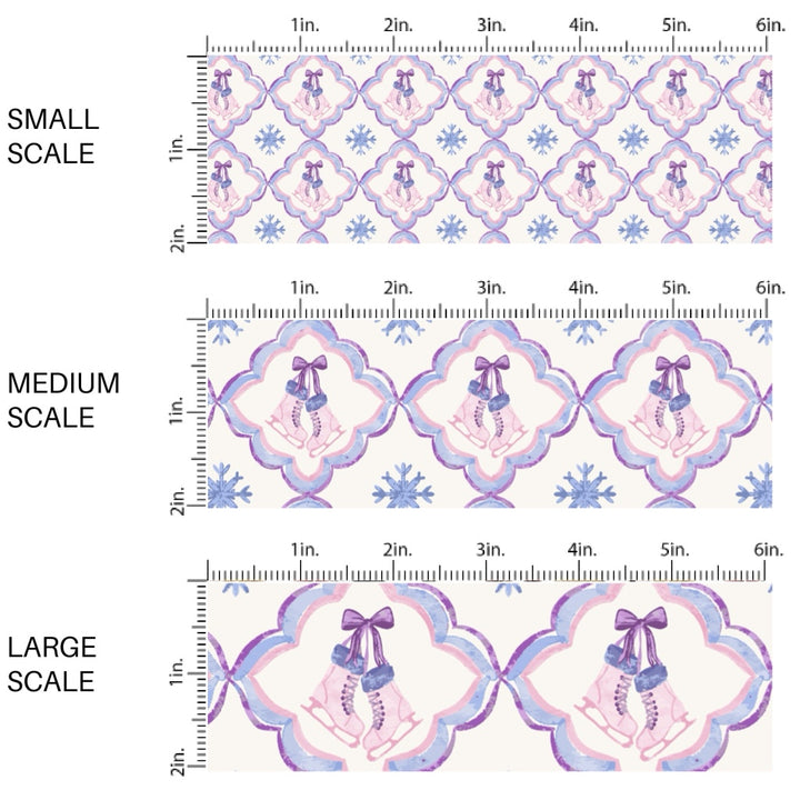 These Christmas themed pattern fabric by the yard features the following design elements: Christmas ice skating lattice pattern. This fun themed fabric can be used for all your sewing and crafting needs!