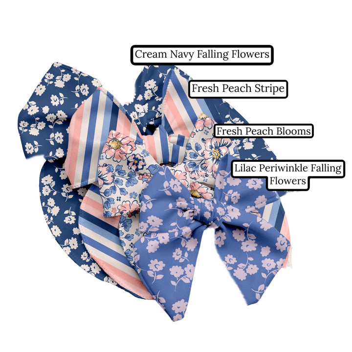 Fresh Peach Stripe Hair Bow Strips