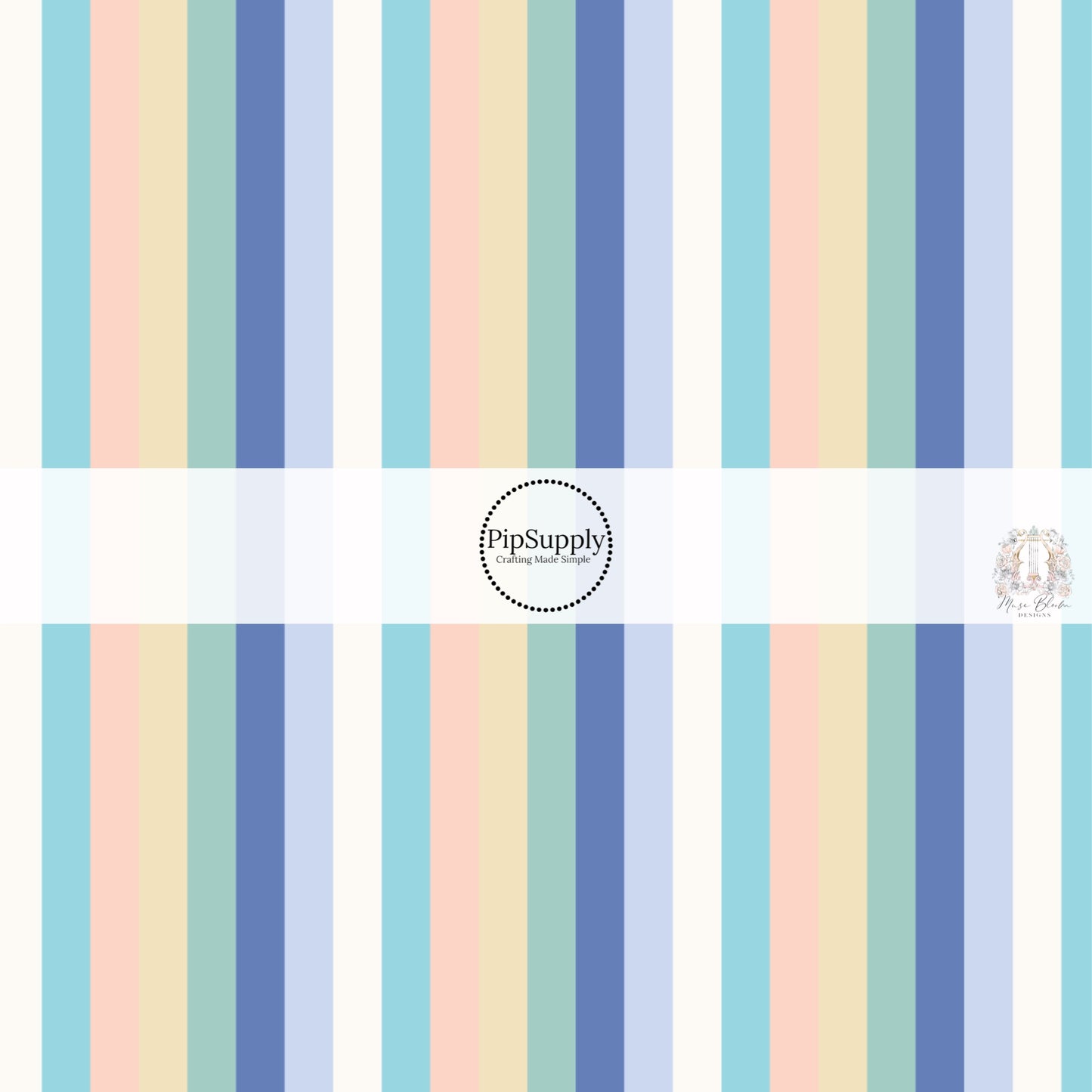 These stripe themed seafoam and periwinkle no sew bow strips can be easily tied and attached to a clip for a finished hair bow. These fun striped themed bow strips features white, tan, teal, aqua, light blue, and periwinkle stripes are great for personal use or to sell.