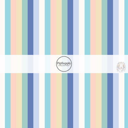 These stripe themed seafoam and periwinkle no sew bow strips can be easily tied and attached to a clip for a finished hair bow. These fun striped themed bow strips features white, tan, teal, aqua, light blue, and periwinkle stripes are great for personal use or to sell.