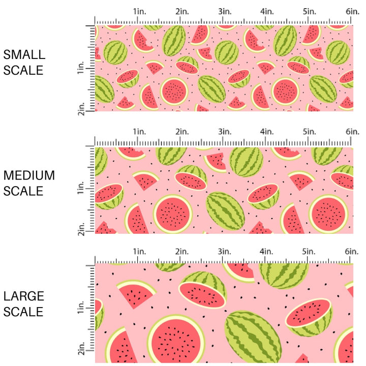 These fruit fabric by the yard features watermelon and watermelon slices. This fun pattern fabric can be used for all your sewing and crafting needs!