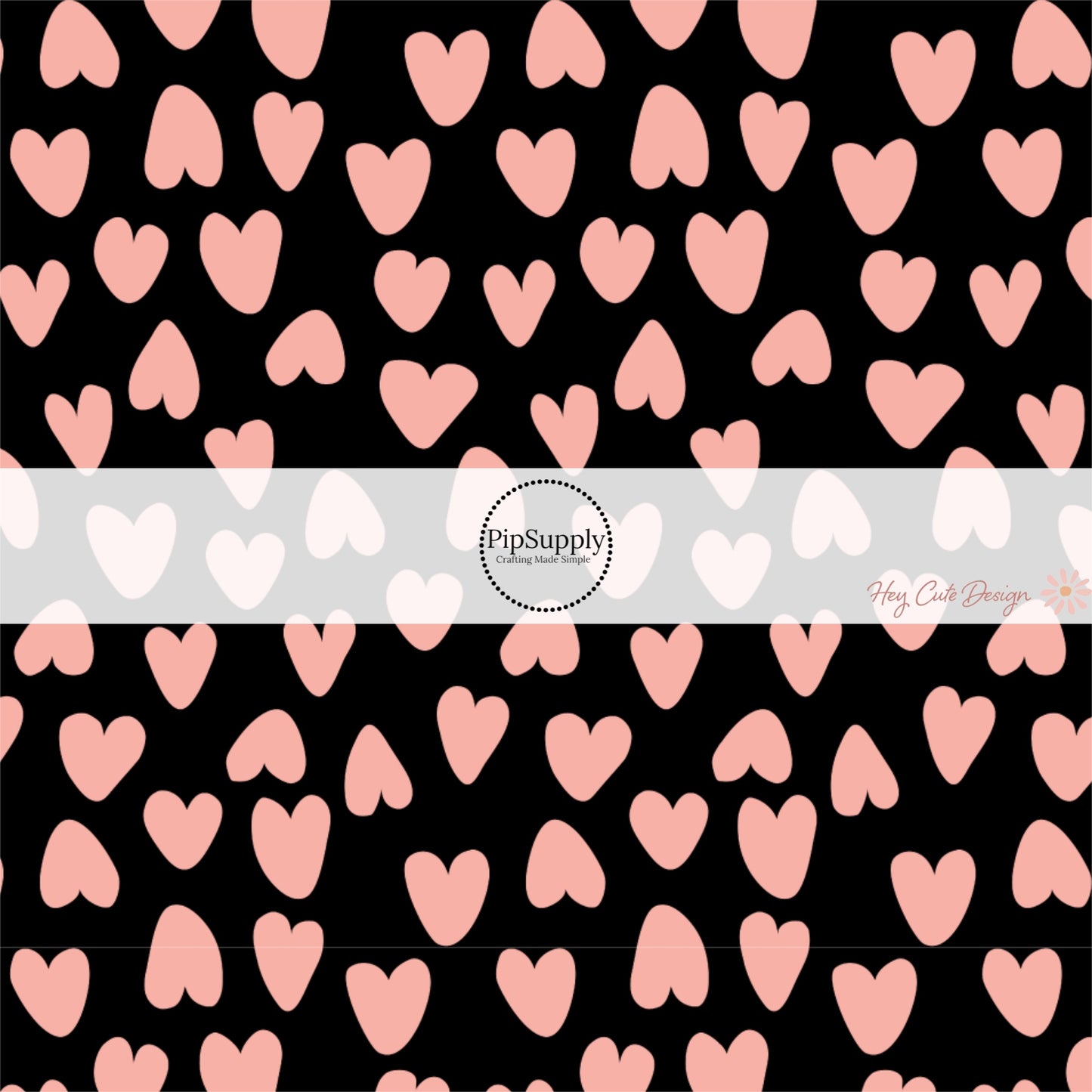 These heart and spot themed black no sew bow strips can be easily tied and attached to a clip for a finished hair bow. These fun animal themed bow strips with leopard pattern with hearts and spots in pink on black are great for personal use or to sell.