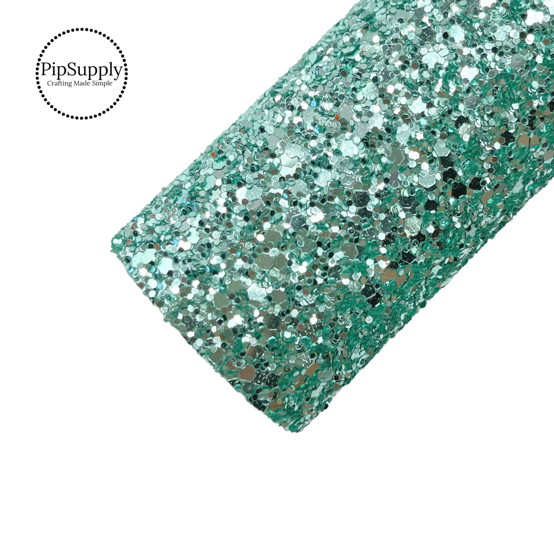 Blue and green sequins chunky glitter sheet